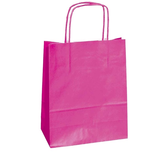 [D64923] 25 SHOPPERS CARTA KRAFT 26x11x34,5cm TWISTED MAGENTA