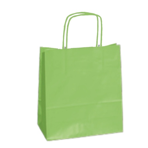 [D64929] 25 SHOPPERS CARTA KRAFT 45X15X50CM TWISTED verde mela