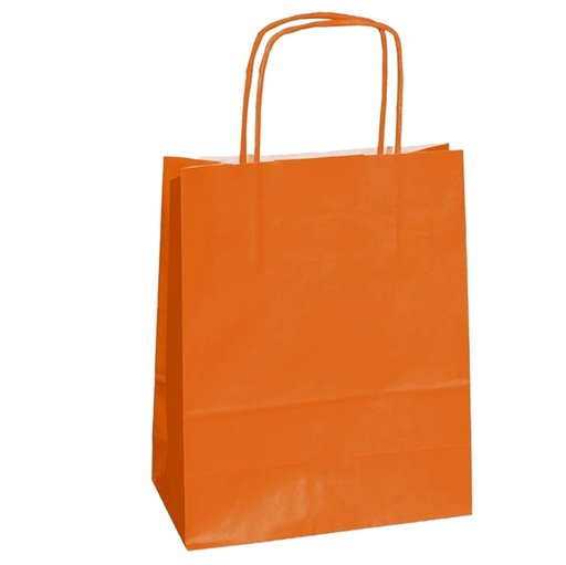 [D64932] 25 SHOPPERS CARTA KRAFT 45X15X50CM TWISTED arancio