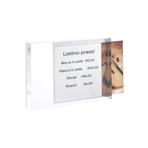 [D65228] PORTA PREZZI DA BANCO MEDIUM 10x14x2CM IN ACRILICO