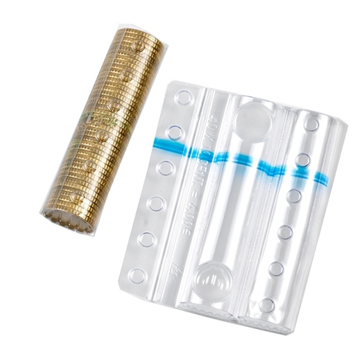 [D66441] SACCHETTO DA 100 BLISTER PORTAMONETE 10 CENT FASCIA BLU