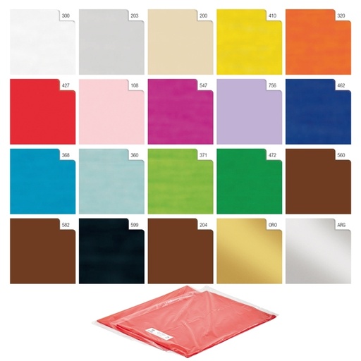 [D67647] BUSTA 26fogli 50x70cm CARTA VELINA 20gr ROSSO Rex Sadoch