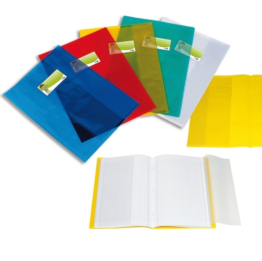 [D68021] COPRIMAXI PPL LISCIO TRASPARENTE GIALLO C/ALETTE E PORTAETICHETTA SEI ROTA