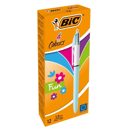 [D68063] Scatola 12 penna sfera scatto 4 COLOURS™ FUN 1,0mm BIC