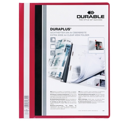 [D68108] CARTELLINA A4 AD AGHI PERSONALIZZABILE ROSSO DURAPLUS 2579
