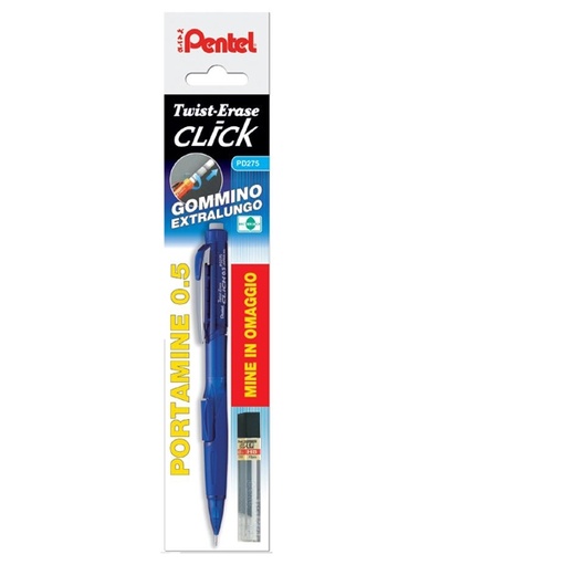 [D68119] PORTAMINE TWIST-ERASE CLIK 0.5mm+astuccio 12 mine 0.5 HB PENTEL
