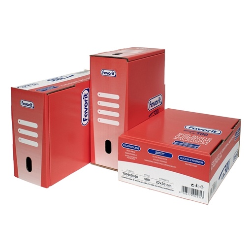 [D68135] SCATOLA 500 BUSTE FORATE 22X30 SUPERIOR B.A. PPL FAVORIT