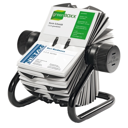 [D68162] PORTABIGLIETTI VISITA ROTATORIO 400 POSTI NERO VISIFIX ROTARY FILE DURABLE