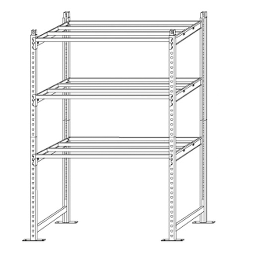 [D68254] SCAFFALE 3 RIPIANI IN METALLO 100x60cm - H200cm KIT INIZIALE