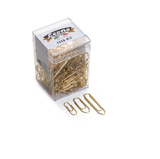 [D68847] GRAN MIX FERMAGLI OTTONATI 125gr ASSORTITI LEONE