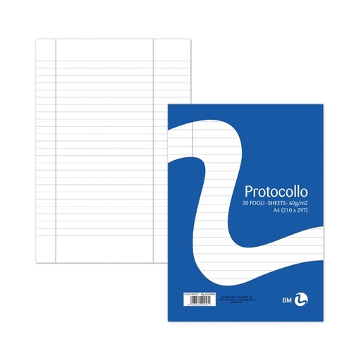 [D71065] FOGLI PROTOCOLLO A4 60gr 20fg uso bollo BM