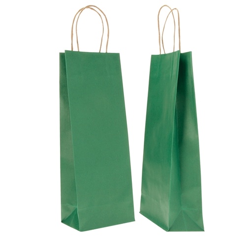 [D71723] 20 SHOPPERS CARTA BIOKRAFT 14X9X38CM PORTABOTTIGLIE VERDE