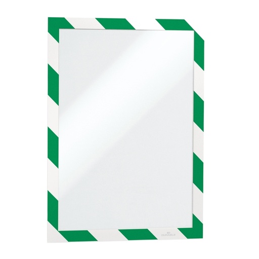 [D71798] Cornice adesiva Duraframe(R) Security A4 21x29,7cm verde-bianco DURABLE