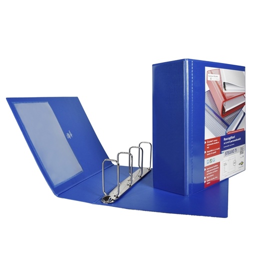[D71812] Raccoglitore STELVIO TI 80 A4 4Q 22x30cm blu personalizzabile SEI ROTA