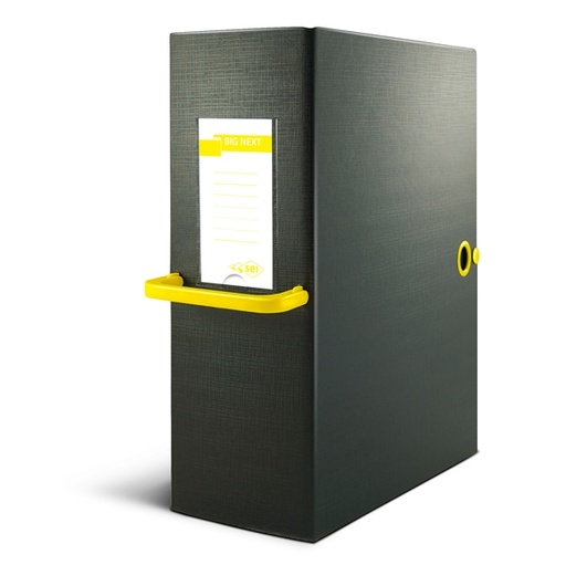 [D71818] Scatola archivio Big Next 120 nero/giallo 25x35cm dorso 12cm